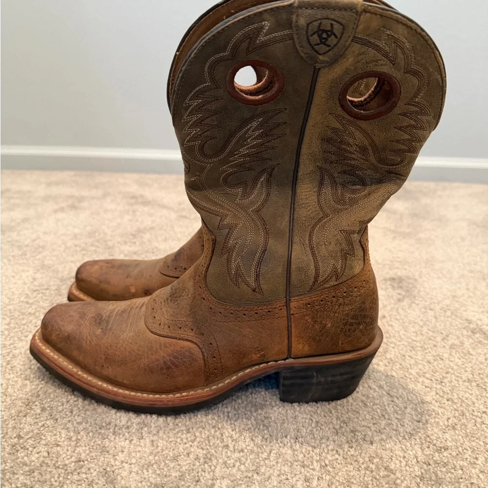 Ariat Mens (or Womens) Tan/Brown Western Cowboy Boots Size US 8EE Style 10002230 - Picture 2 of 16